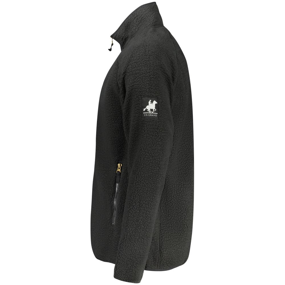Sweatshirt by U.S. Grand Polo for men in sheep leather & polyester black & signature features a unrivaled silhouette with a refined and unrivaled detailing for a sophisticated look.