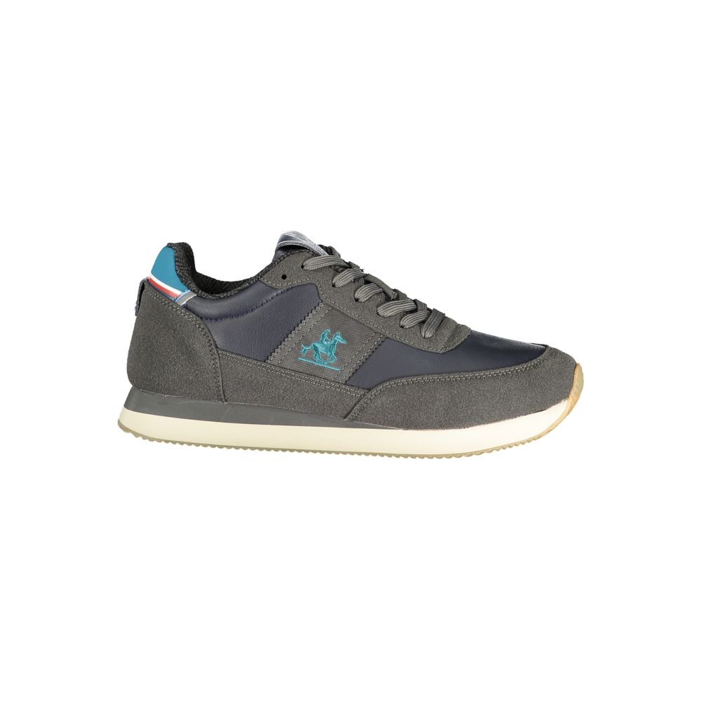 Athletic Sneakers by U.S. Grand Polo for men in polyester & polyurethane blue features an architectural silhouette from the Heart Men's Athletic Polyester & Polyurethane Sneakers collection, showcasing a architectural athletic style for a architectural look.