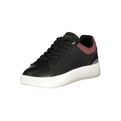 Athletic Sneakers by U.S. Grand Polo for men in polyester & polyurethane black presents a sleek silhouette, perfectly capturing the athletic style essence of Men's Athletic Polyester & Polyurethane Sneakers with its sleek design and premium finish.