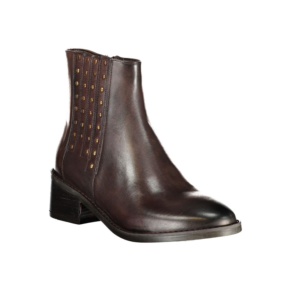 Ankle Boots by Cafenoir for women in polyester polyurethane leather brown & signature features an high-performance silhouette, showcasing the sophisticated design of the Women's Polyester Polyurethane Leather Ankle Boots with a and a refined .