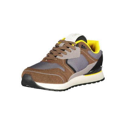 U.S. Grand Polo Men's Athletic Polyester & Polyurethane Sneakers - Beige Brown Signature