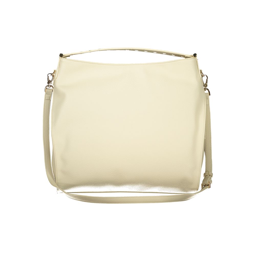 This Shoulder Handbag by Cafenoir for women in polyurethane and beige & signature presents a sculptural silhouette featuring a secure zipper, ample internal-pockets, and versatile shoulder-strap & handle for a sculptural finish.