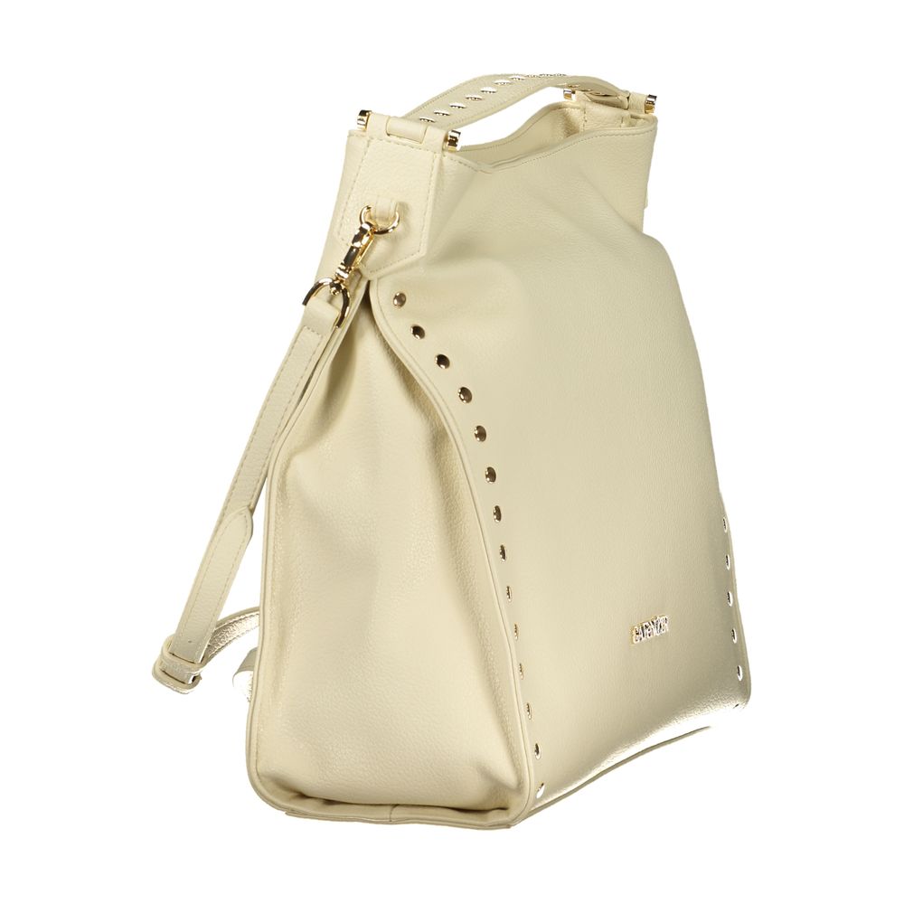 Shoulder Handbag by Cafenoir for women in polyurethane beige & signature features a refined silhouette, showcasing a secure zipper, organized internal-pockets, and versatile shoulder-strap & handle for a refined finish.