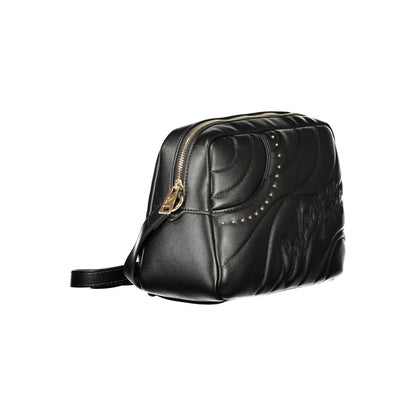 Shoulder Handbag by Cafenoir for women in polyurethane black features an refined silhouette, showcasing a secure zipper, ample external-pockets & internal-pockets, and versatile shoulder-strap & adjustable-strap for a sophisticated refined aesthetic.