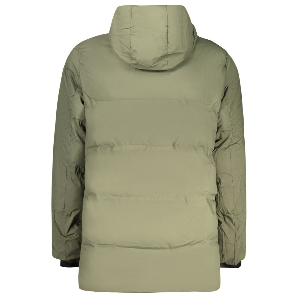 Parka by U.S. Grand Polo for men in polyester & polyurethane green & brown features an avant garde silhouette, showcasing refined pockets and a sophisticated for a polished look.