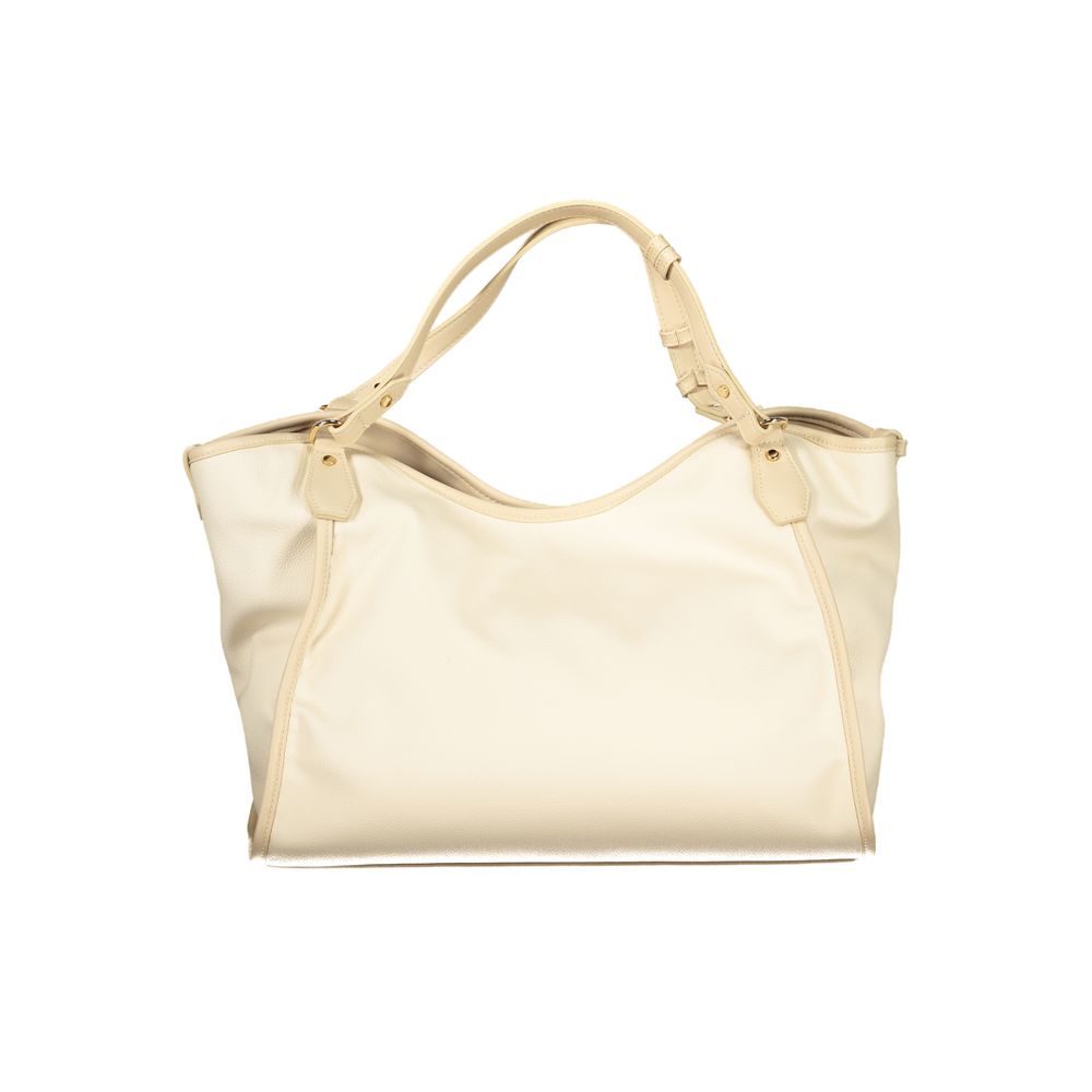 Evening Shoulder Handbag by Cafenoir for women in polyurethane beige features an refined silhouette, showcasing a secure snap, ample internal-pockets, and versatile shoulder-strap for a sophisticated refined aesthetic.
