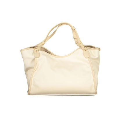 Evening Shoulder Handbag by Cafenoir for women in polyurethane beige features an refined silhouette, showcasing a secure snap, ample internal-pockets, and versatile shoulder-strap for a sophisticated refined aesthetic.