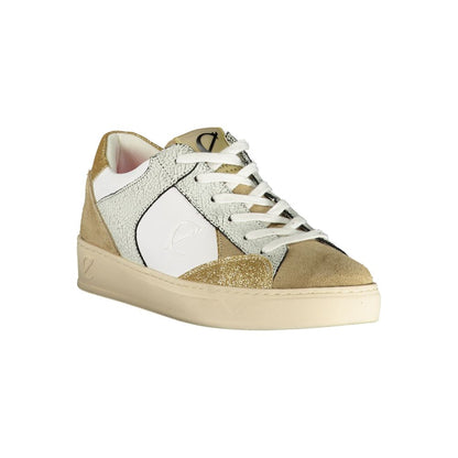 Sneakers by Cafenoir for women in polyester polyurethane leather white & signature features an opulent silhouette from the Women's Low-Top Polyester Polyurethane Leather Sneakers collection, showcasing a signature low-top style with an opulent finish.