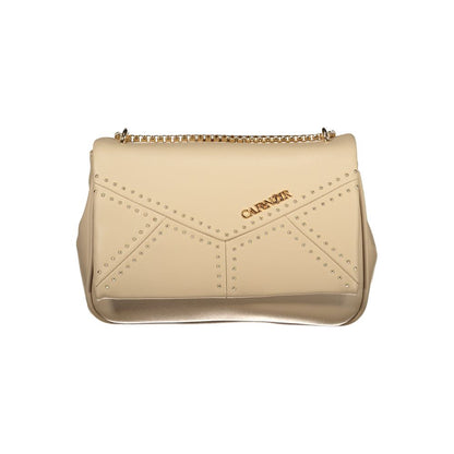 This Shoulder Handbag by Cafenoir for women in polyurethane and beige & signature presents a sculptural silhouette featuring a secure snap, ample built-in-compartments & external-pockets, and versatile shoulder-strap for a sculptural finish.