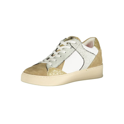 Sneakers by Cafenoir for women in polyester polyurethane leather white & signature presents a sumptuous silhouette, artfully capturing the essence of the Women's Low-Top Polyester Polyurethane Leather Sneakers with its sumptuous low-top style design.