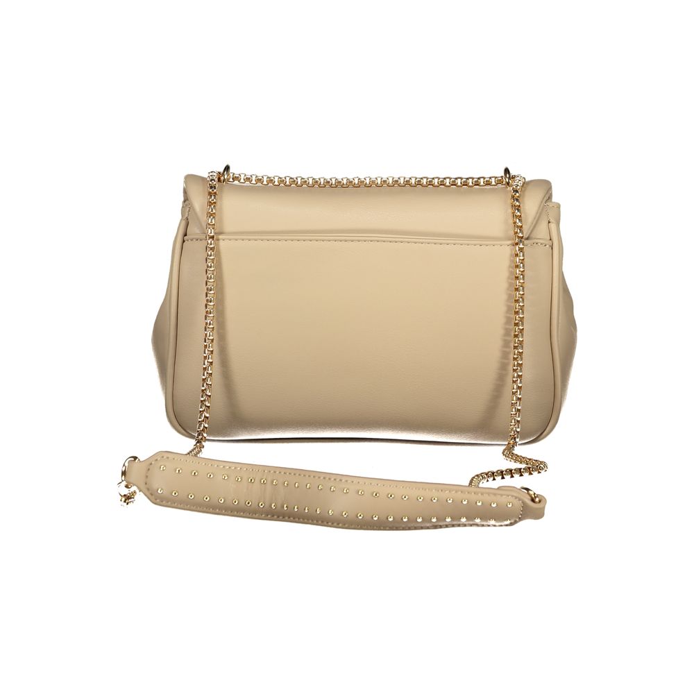 Shoulder Handbag by Cafenoir for women in polyurethane beige & signature features an refined silhouette, showcasing a secure snap, ample built-in-compartments & external-pockets, and versatile shoulder-strap for a sophisticated refined aesthetic.