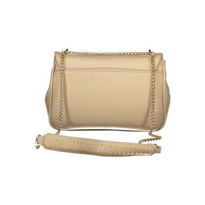 Shoulder Handbag by Cafenoir for women in polyurethane beige & signature features an refined silhouette, showcasing a secure snap, ample built-in-compartments & external-pockets, and versatile shoulder-strap for a sophisticated refined aesthetic.