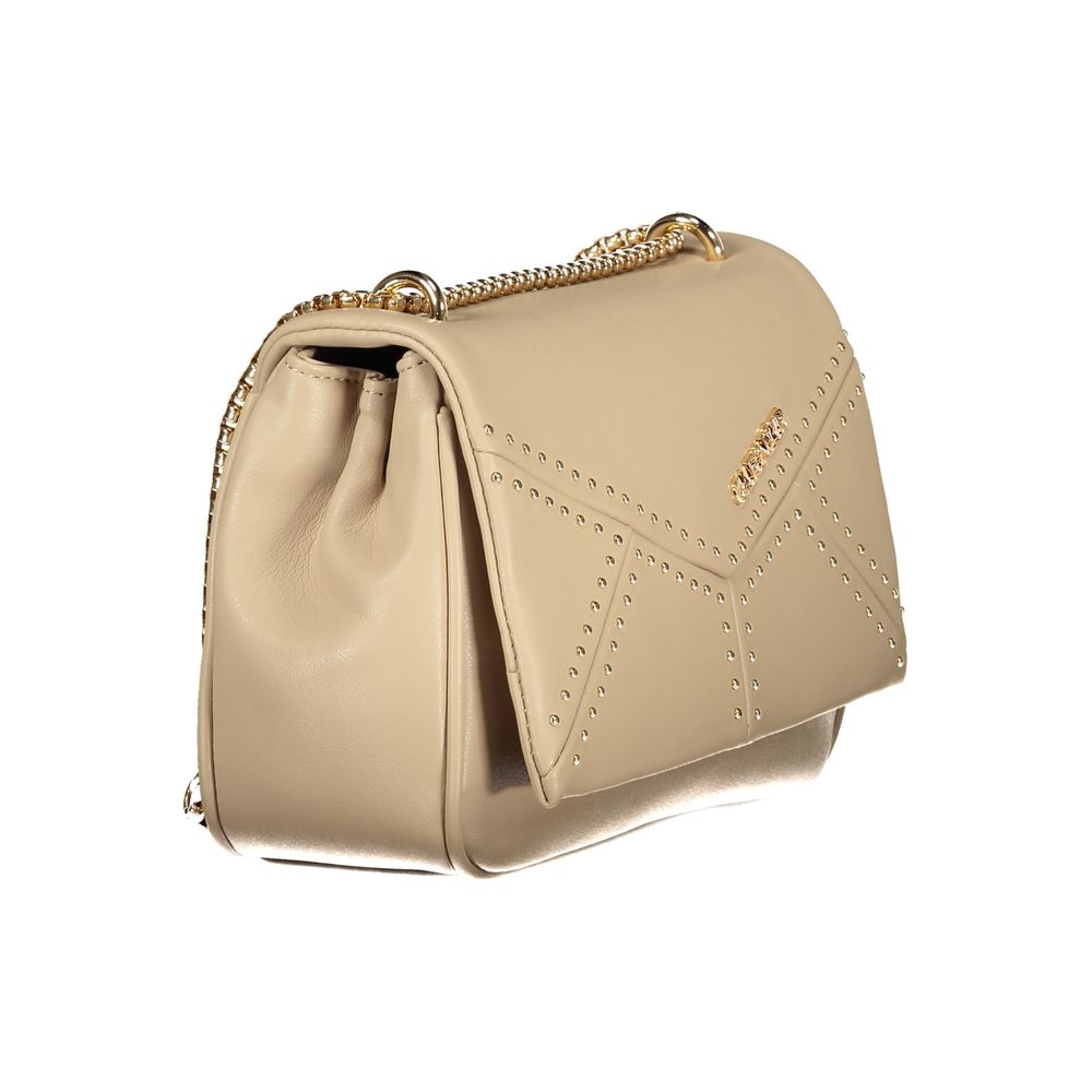Shoulder Handbag by Cafenoir for women in polyurethane beige & signature features a signature silhouette, showcasing a secure snap and signature built-in-compartments & external-pockets with versatile shoulder-strap for a sophisticated look.
