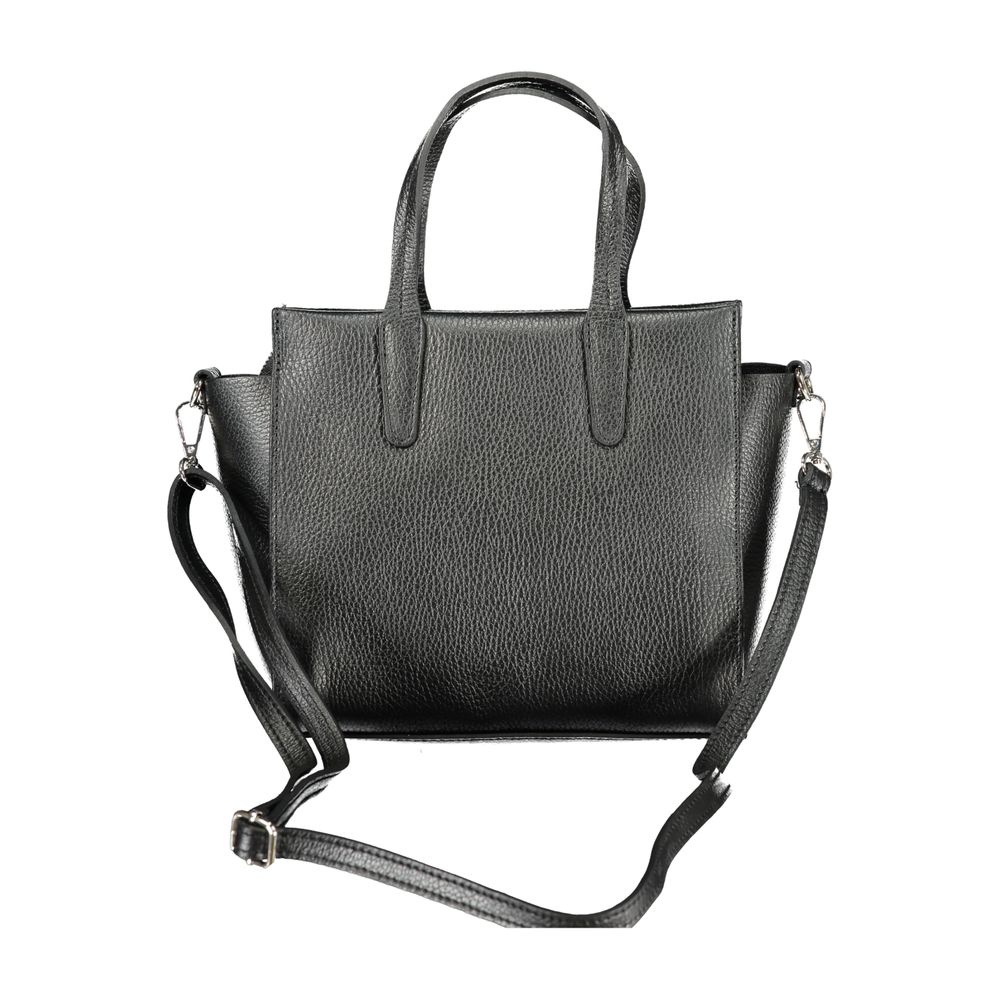 Crossbody Handbag by Cafenoir for women in polyurethane black features a ornamental silhouette, showcasing a secure zipper, ample , and ornamental crossbody-strap, shoulder-strap, adjustable-strap & handle for a sophisticated look.