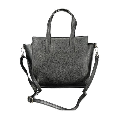 Crossbody Handbag by Cafenoir for women in polyurethane black features a ornamental silhouette, showcasing a secure zipper, ample , and ornamental crossbody-strap, shoulder-strap, adjustable-strap & handle for a sophisticated look.