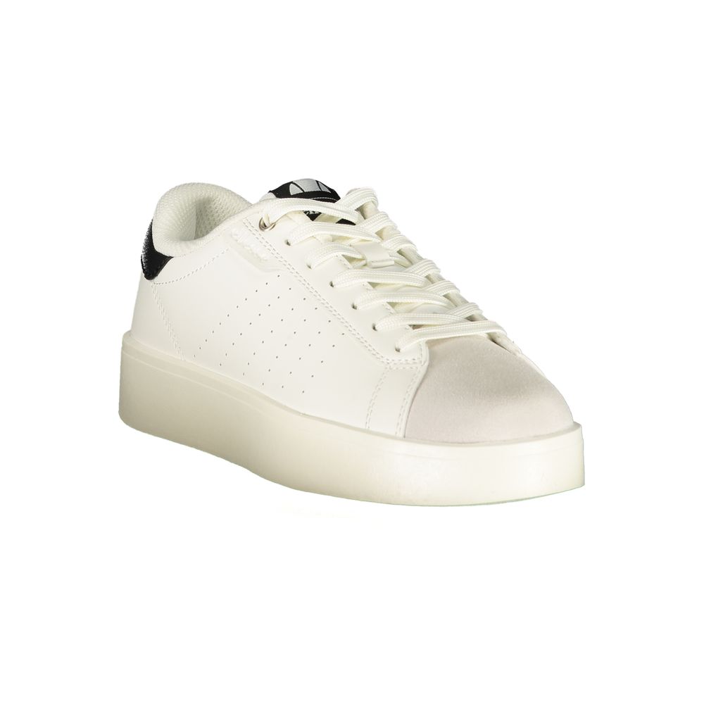 Athletic Sneakers by Ellesse for women in polyester & polyurethane black & white showcases an impeccable silhouette, defined by an impeccable athletic style design that perfectly captures the essence of the Women's Athletic Polyester & Polyurethane Sneakers.