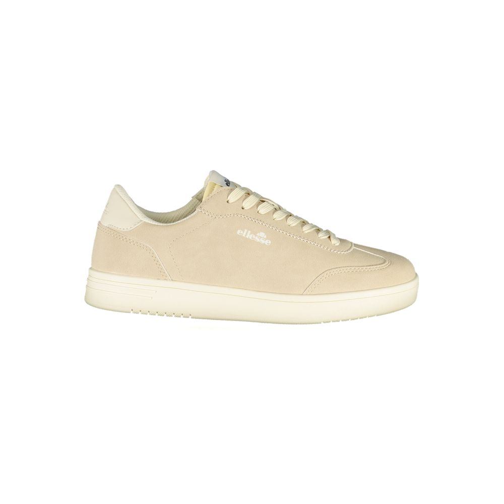Athletic Sneakers by Ellesse for women in polyester & polyurethane beige & cream features an stately silhouette, showcasing the signature athletic style of the Women's Athletic Polyester & Polyurethane Sneakers collection with a truly stately finish.
