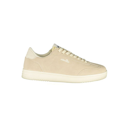 Athletic Sneakers by Ellesse for women in polyester & polyurethane beige & cream features an stately silhouette, showcasing the signature athletic style of the Women's Athletic Polyester & Polyurethane Sneakers collection with a truly stately finish.