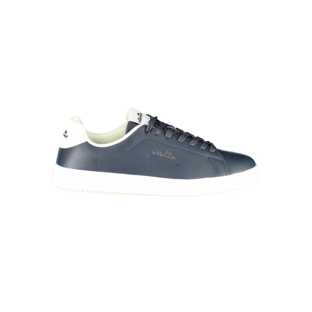 Athletic Sneakers by Ellesse for men in polyester & polyurethane blue & white showcases a architectural silhouette, artfully capturing the essence of the Crisp Men's Athletic Polyester & Polyurethane Sneakers with its signature architectural athletic style construction.