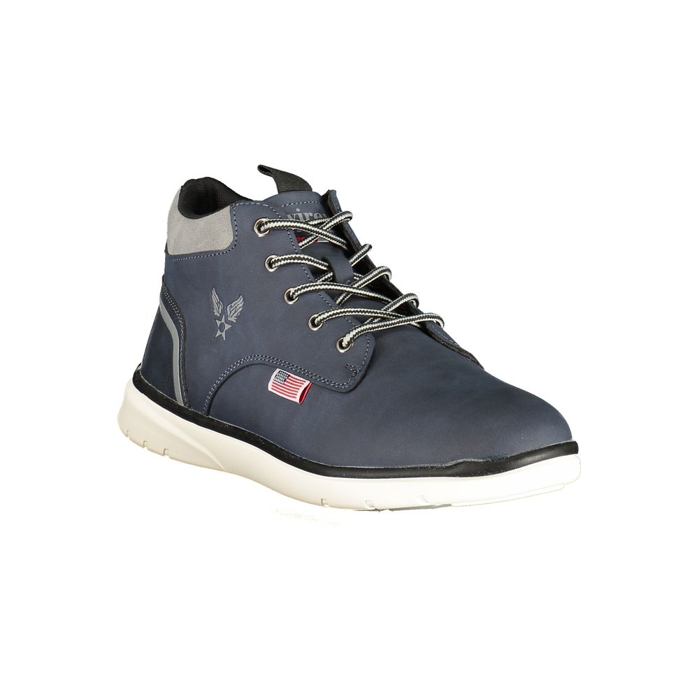 Ankle Boots by Avirex for men in polyester & polyurethane blue, white & print showcases a aeronautic silhouette as Men's Polyester & Polyurethane Ankle Boots, artfully defined by a aeronautic and a aeronautic .