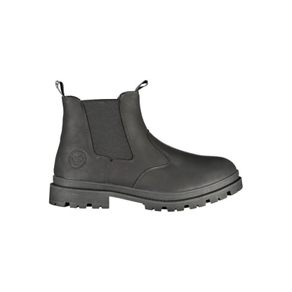 Ankle Boots by Avirex for men in polyester & polyurethane black & print features an dynamic silhouette, showcasing the dynamic Men's Polyester & Polyurethane Ankle Boots design with its distinctive and elegant .