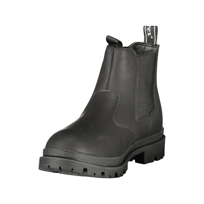 Ankle Boots by Avirex for men in polyester & polyurethane black & print features an high-performance silhouette, showcasing the sophisticated design of the Men's Polyester & Polyurethane Ankle Boots with a and a refined .