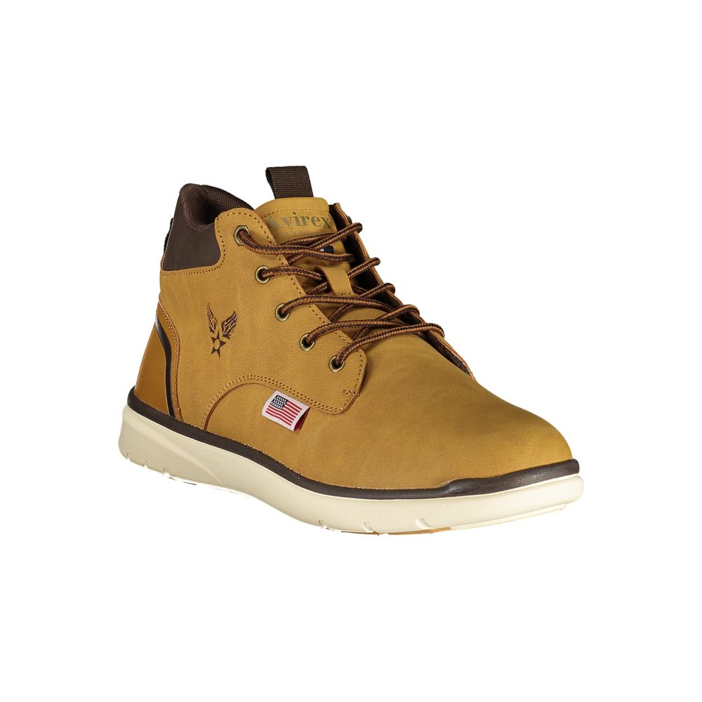 Lace-Up Ankle Boots by Avirex for men in polyester & polyurethane brown showcases a aeronautic silhouette as Men's Polyester & Polyurethane Lace-Up Ankle Boots, artfully defined by a aeronautic and a aeronautic .
