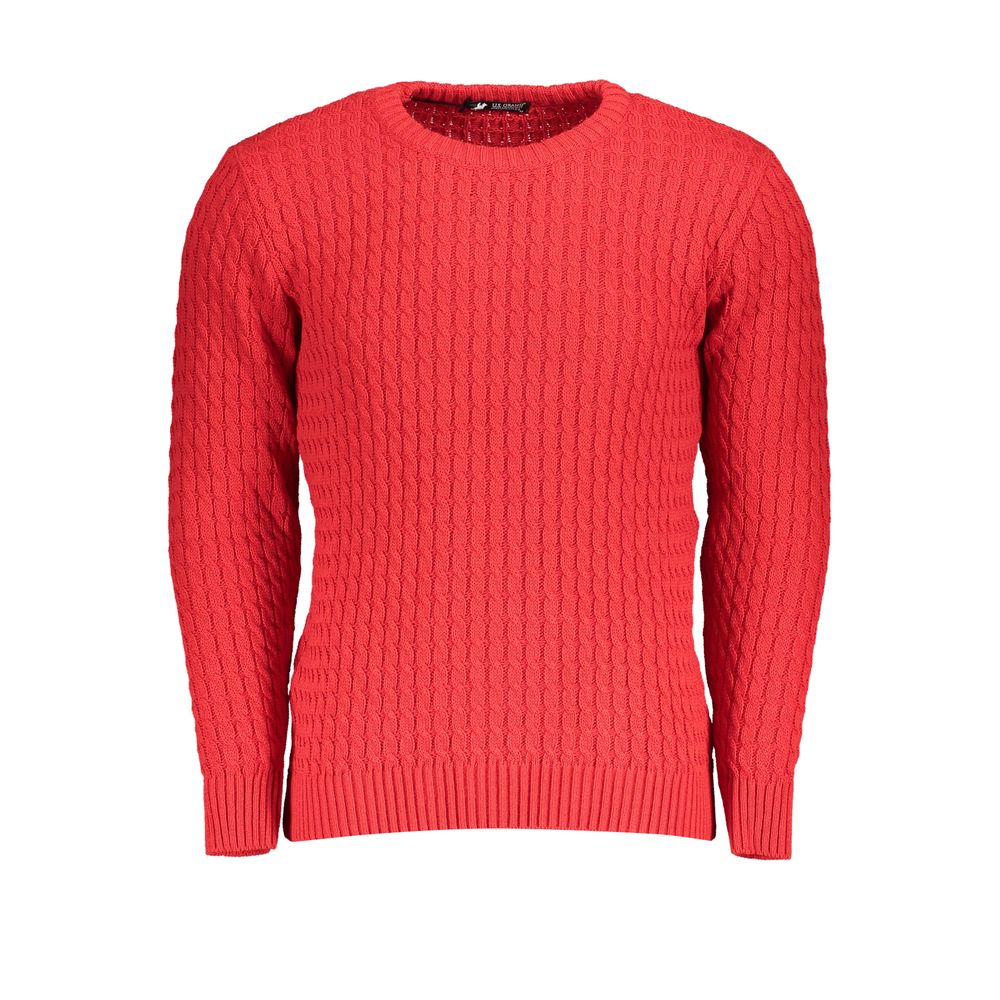 Sweatshirt by U.S. Grand Polo for men in acrylic red showcases a slouchy chic silhouette, artfully detailed with a slouchy chic crew neckline and for a slouchy chic finish.