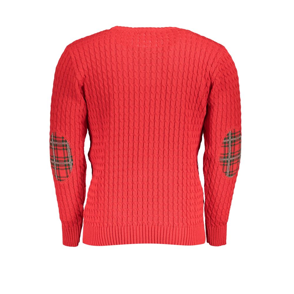 Sweatshirt by U.S. Grand Polo for men in acrylic red presents a smart casual silhouette, featuring a smart casual crew neckline and for a sophisticated look.