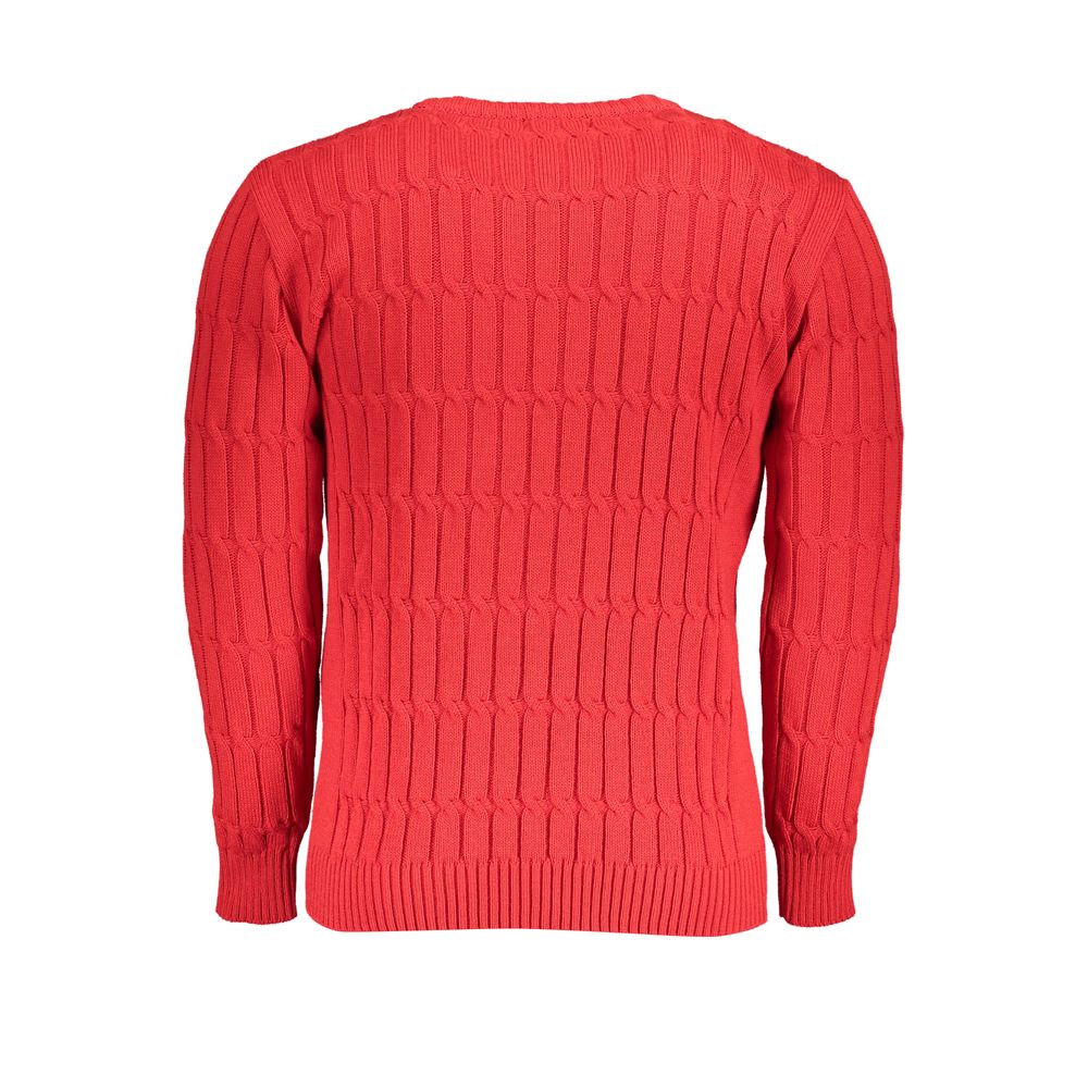 Sweatshirt by U.S. Grand Polo for men in acrylic red features an magnificent silhouette, showcasing a sophisticated crew neckline and detail for a truly magnificent finish.
