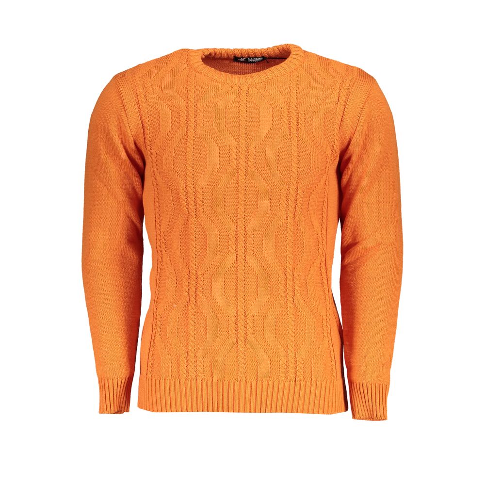 Sweatshirt by U.S. Grand Polo for men in acrylic orange features an provocated silhouette, detailed with a provocated and a refined crew neckline for a sophisticated aesthetic.