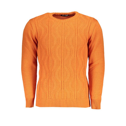 Sweatshirt by U.S. Grand Polo for men in acrylic orange features an provocated silhouette, detailed with a provocated and a refined crew neckline for a sophisticated aesthetic.