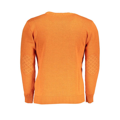 Sweatshirt by U.S. Grand Polo for men in acrylic orange showcases a slouchy chic silhouette, artfully detailed with a slouchy chic crew neckline and for a slouchy chic finish.