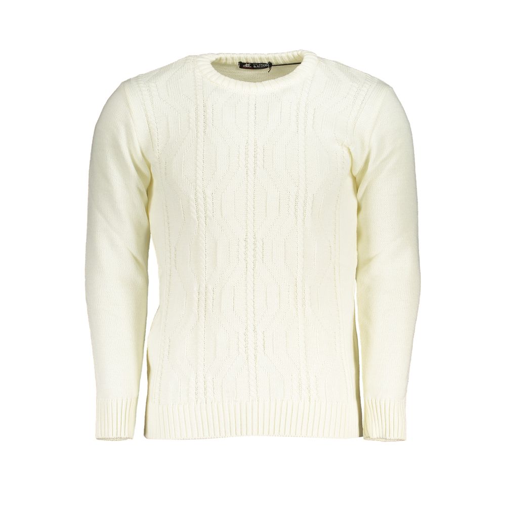 Sweatshirt by U.S. Grand Polo for men in acrylic white features an exquisite silhouette, showcasing and crew neckline details for a exquisite look.