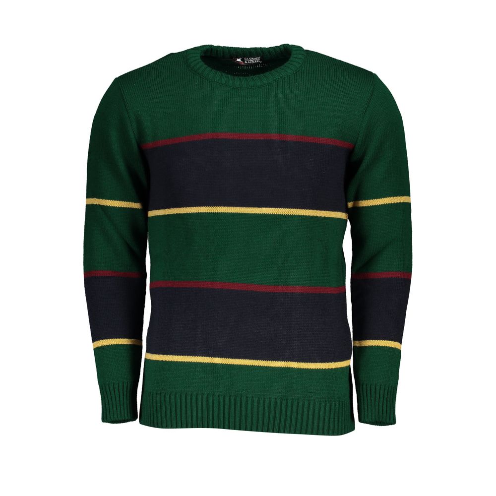 Sweatshirt by U.S. Grand Polo for men in acrylic green features an magnificent silhouette, showcasing a sophisticated and detail for a truly magnificent finish.