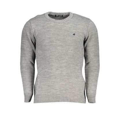 Sweatshirt by U.S. Grand Polo for men in acrylic gray & signature features an provocated silhouette, detailed with a provocated and a refined crew neckline for a sophisticated aesthetic.