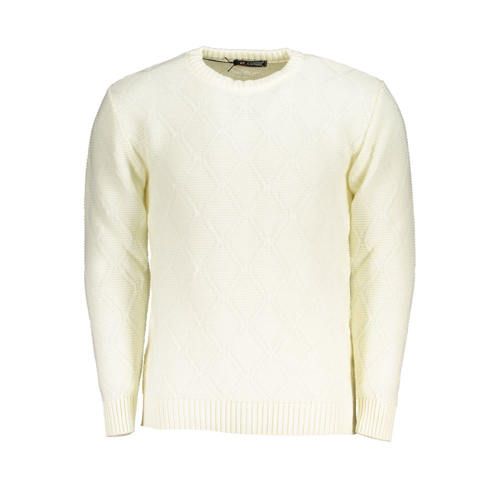 Sweatshirt by U.S. Grand Polo for men in acrylic white features an exquisite silhouette, showcasing and crew neckline details for a exquisite look.