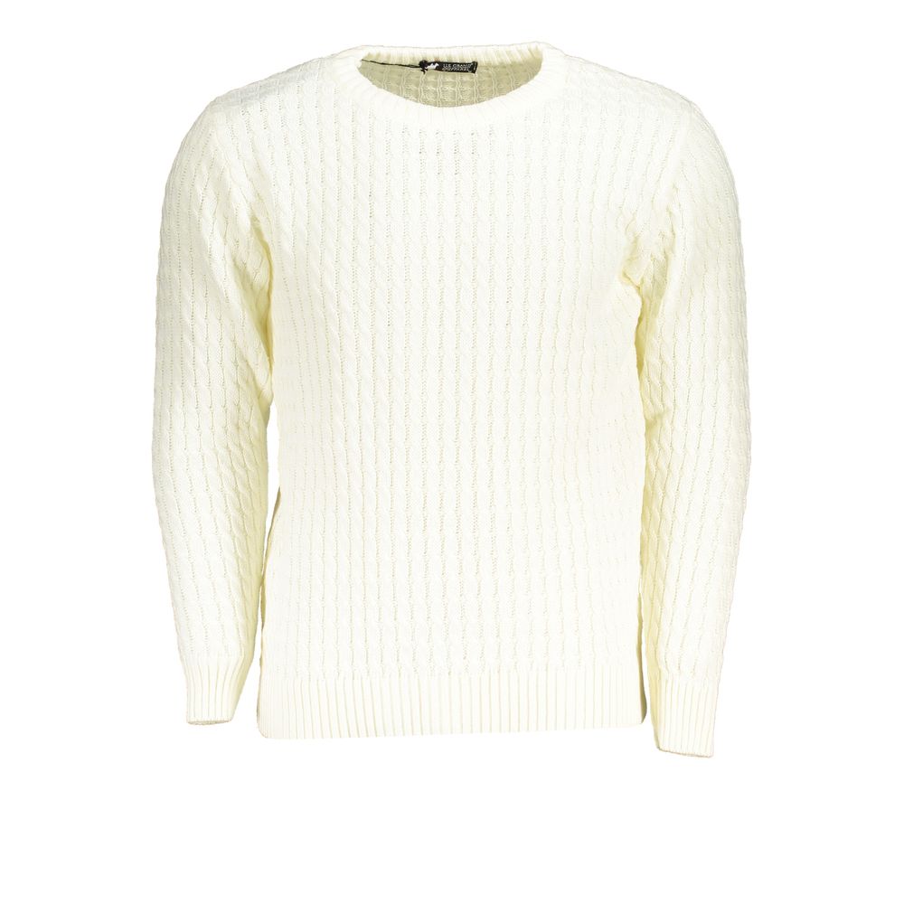 Sweatshirt by U.S. Grand Polo for men in acrylic white features a unrivaled silhouette with a refined crew neckline and unrivaled detailing for a sophisticated look.