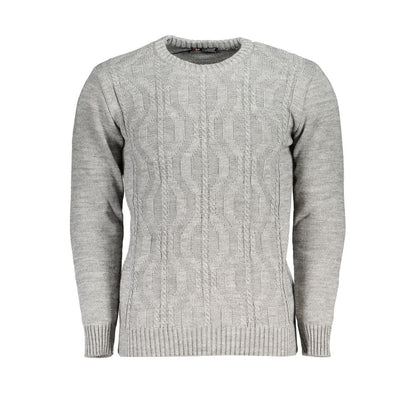Sweatshirt by U.S. Grand Polo for men in acrylic gray features an enviable silhouette, showcasing a premium and refined crew neckline for a truly enviable finish.