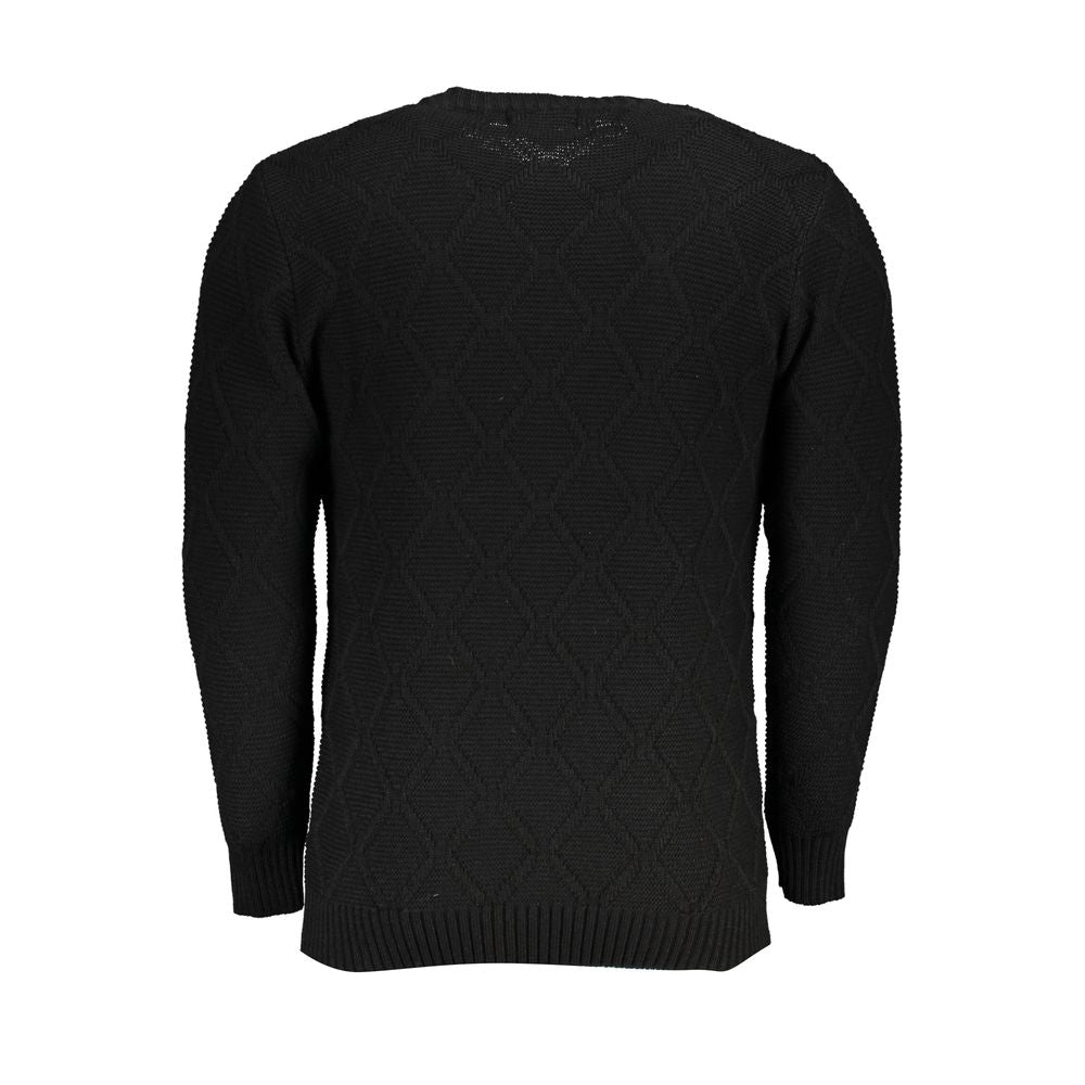 Sweatshirt by U.S. Grand Polo for men in acrylic black showcases a slouchy chic silhouette, artfully detailed with a slouchy chic crew neckline and for a slouchy chic finish.