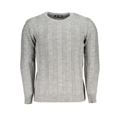 Sweatshirt by U.S. Grand Polo for men in acrylic gray features an provocated silhouette, detailed with a provocated and a refined crew neckline for a sophisticated aesthetic.