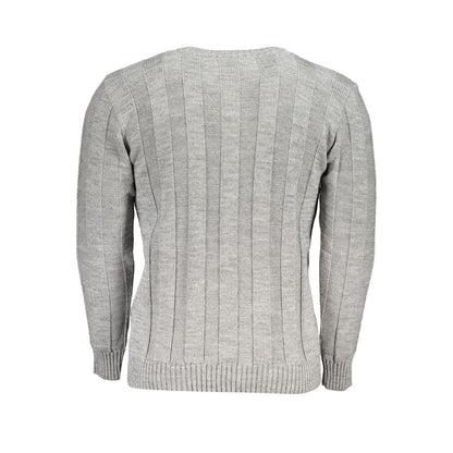 Sweatshirt by U.S. Grand Polo for men in acrylic gray showcases a slouchy chic silhouette, artfully detailed with a slouchy chic crew neckline and for a slouchy chic finish.