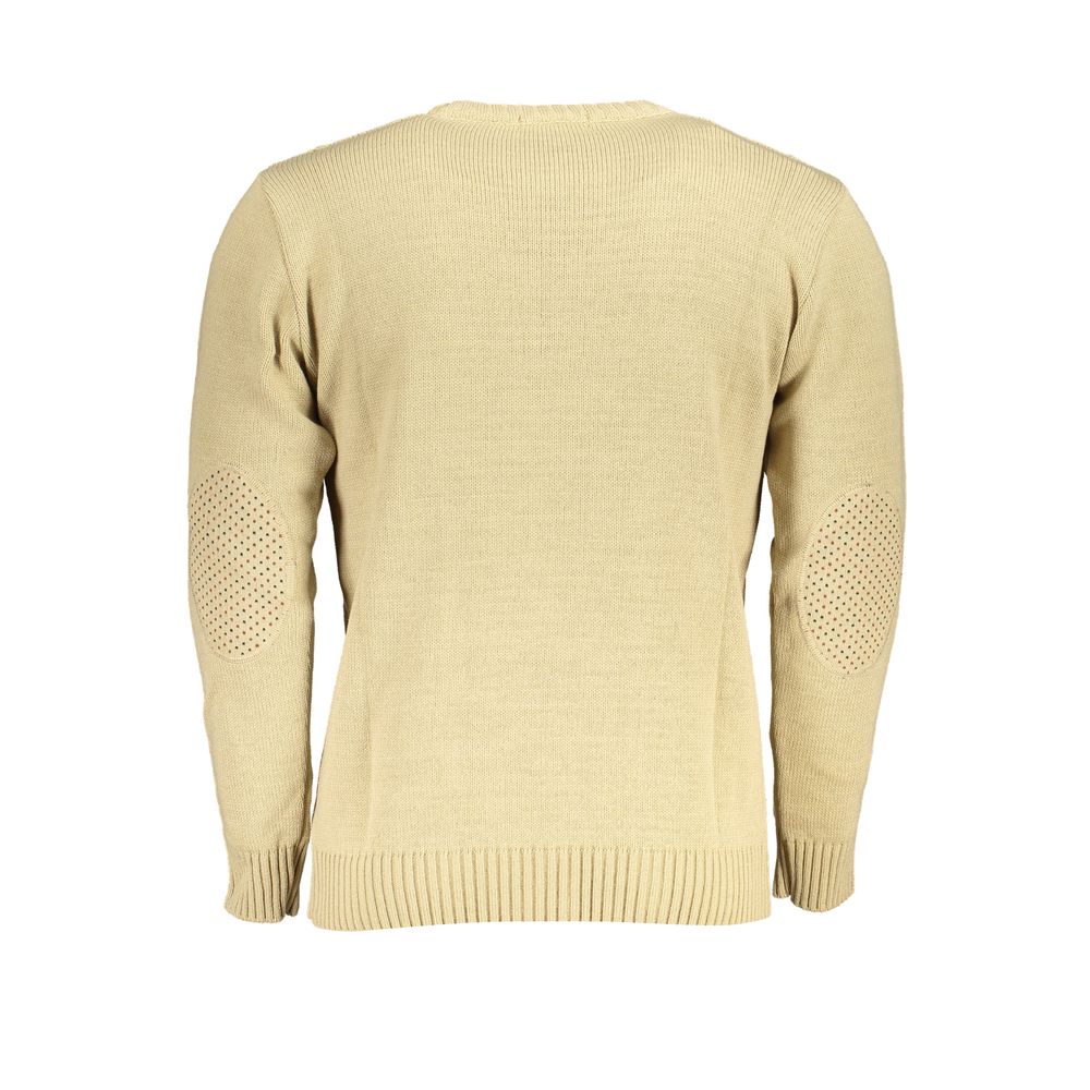 Sweatshirt by U.S. Grand Polo for men in acrylic beige & signature features an exquisite silhouette, showcasing and crew neckline details for a exquisite look.