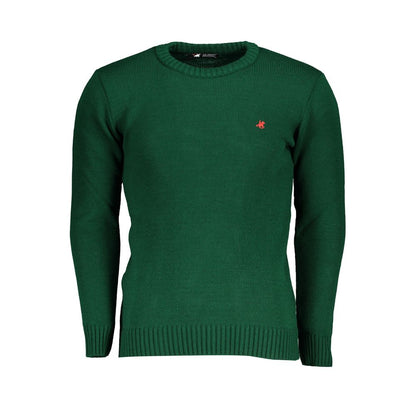 Sweatshirt by U.S. Grand Polo for men in acrylic green features an enviable silhouette, showcasing a premium and refined crew neckline for a truly enviable finish.