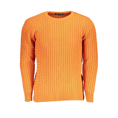 Sweatshirt by U.S. Grand Polo for men in acrylic orange presents a smart casual silhouette, featuring a smart casual crew neckline and long-sleeve for a sophisticated look.