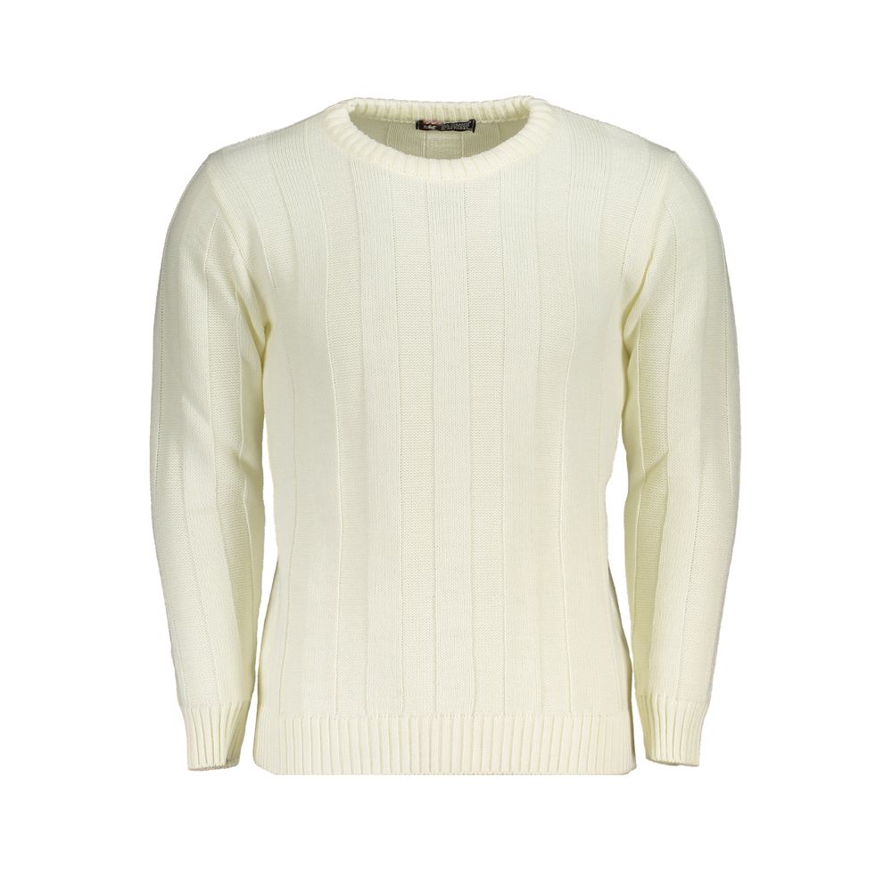 Sweatshirt by U.S. Grand Polo for men in acrylic white features an magnificent silhouette, showcasing a sophisticated crew neckline and detail for a truly magnificent finish.
