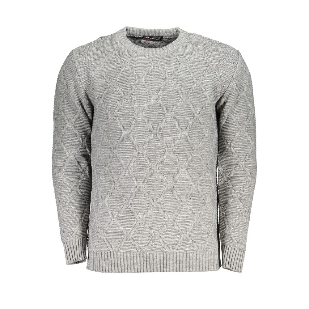 Sweatshirt by U.S. Grand Polo for men in acrylic gray features an provocated silhouette, detailed with a provocated and a refined crew neckline for a sophisticated aesthetic.