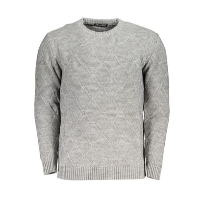 Sweatshirt by U.S. Grand Polo for men in acrylic gray features an provocated silhouette, detailed with a provocated and a refined crew neckline for a sophisticated aesthetic.