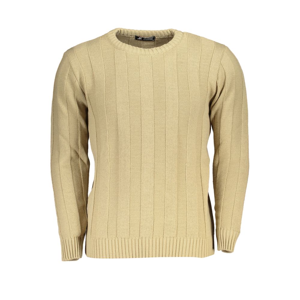 Sweatshirt by U.S. Grand Polo for men in acrylic beige features an enviable silhouette, showcasing a premium and refined crew neckline for a truly enviable finish.