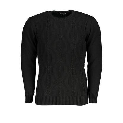 Sweatshirt by U.S. Grand Polo for men in acrylic black showcases a slouchy chic silhouette, artfully detailed with a slouchy chic crew neckline and for a slouchy chic finish.